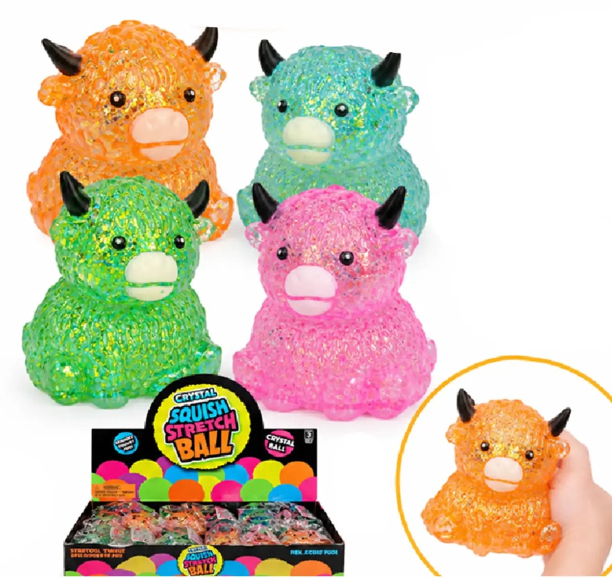 Schotse Hooglander Squishy - Suikergel - 1 exemplaar - Slow Rising - Maltose - Fidget Toys - 9 cm
