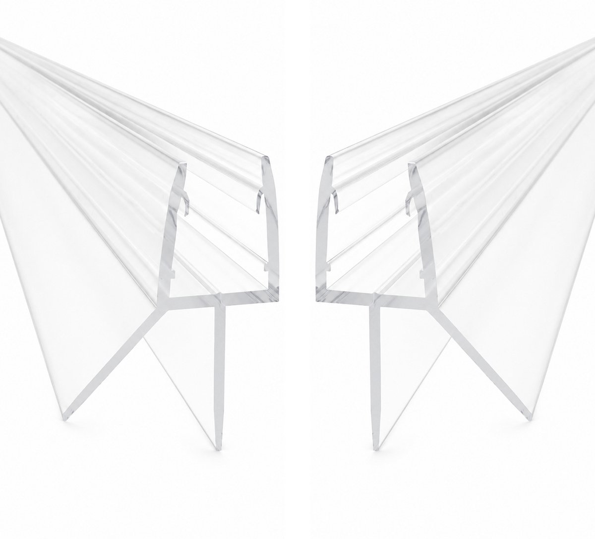 Minismus Douchedeurafdichting met Waterkering 6-8 mm (2 Strips van 90 cm Makkelijk Inkortbaar) - Waterstopper Geschikt voor glas van 6 tot 8 mm - Douchestrip - Douchedorpel Lekstrip voor Horizontale bevestiging