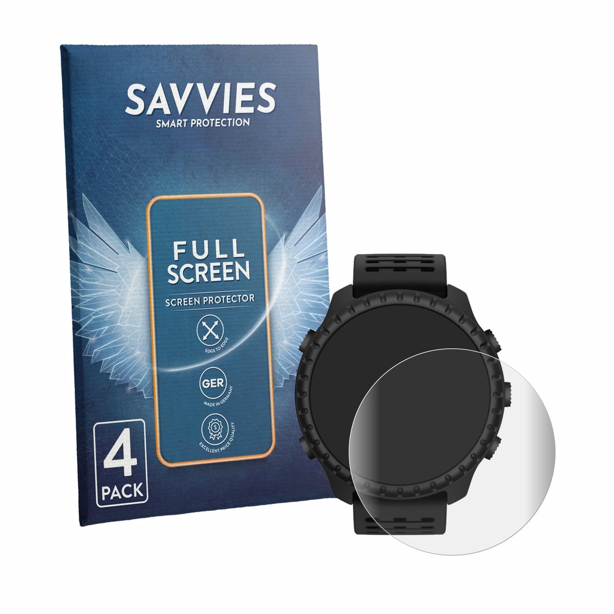 Savvies - Screenprotector voor Suunto Core 2 - Folie Beschermfolie transparant volledig dekking 4 Stuks