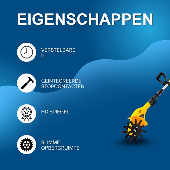 Handmatige Elektrische Kultivator - Verstelbare Lengte, Draadloos, Accu-Aangedreven Met Oplader - Voor Tuinbewerking — afbeelding 2