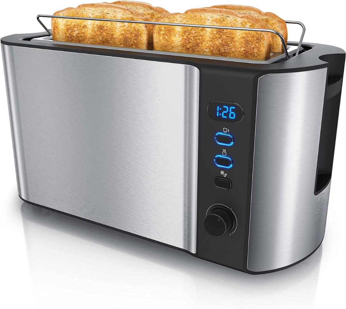 QORA® Tosti apparaat broodrooster - Tosti apparaat - Tosti broodrooster - Zilver - 19cm x 38cm x 19cm
