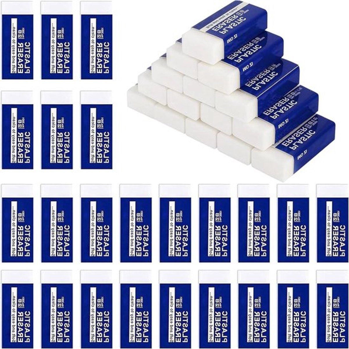 30 stuks witte kubusvormige 2B gummen voor kinderen - Hoge kwaliteit zachte gummen voor kinderfeestjes, school en schetsen