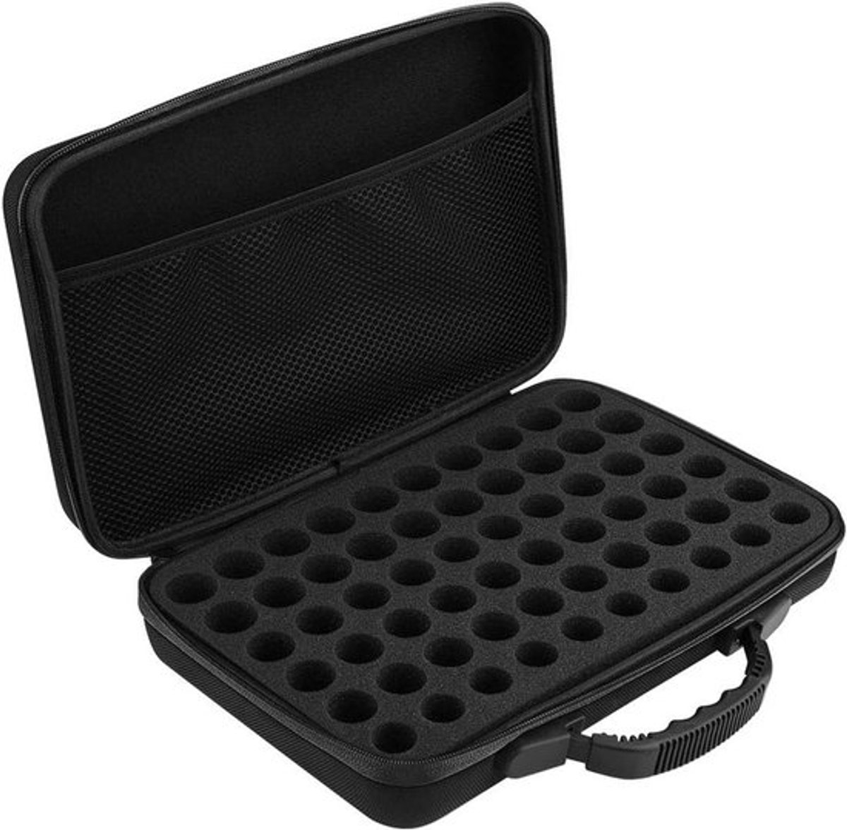 Opslagtas voor Essentiële Olie - 60 Flessen, Organizer voor Flessen, Handige Draagtas voor 5ml, 10ml en 15ml Flessen, Zwart