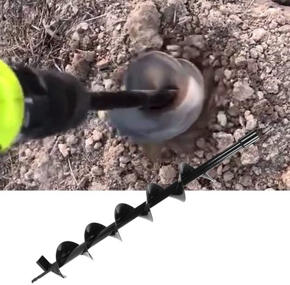 Boorgatgraver voor het Maken van Gaten in de Tuin - Aarde Boor voor Planten, Posten en Snel Graven - 100x800mm Enkelbladige Boor