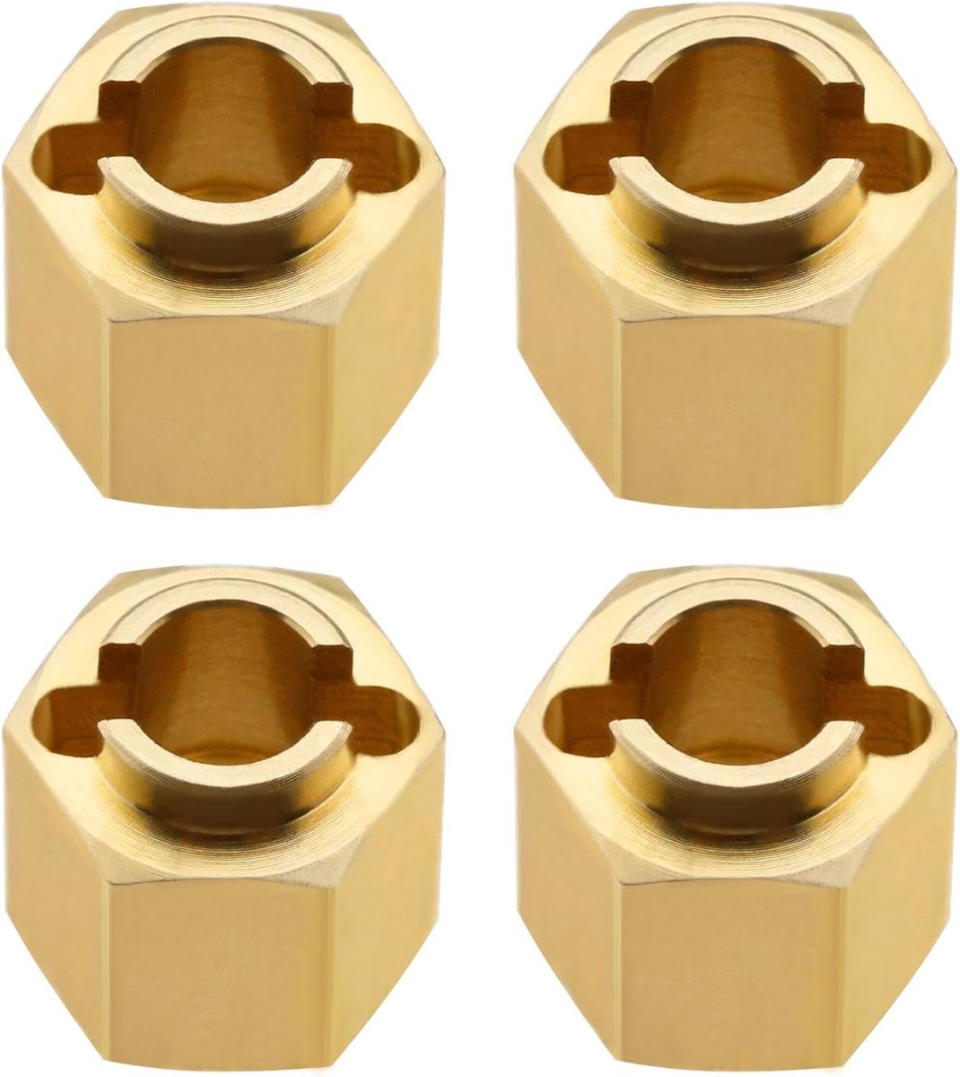 Store 4 STKS 6mm Messing Wiel Hex Hub Extender Adapter Compatibel met 1/18 TRX4M Rc Crawler Auto Upgrades Onderdelen Vervanging Accessoires