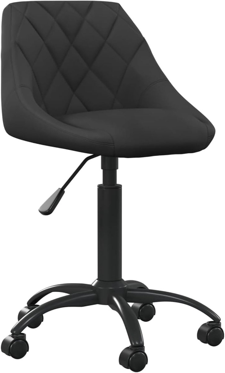 Bureaustoel, fluweel, zwart, zacht gevoerd, stalen frame, in hoogte verstelbaar, 44 x 46 x (67,5-79) cm, voor volwassenen aan het bureau