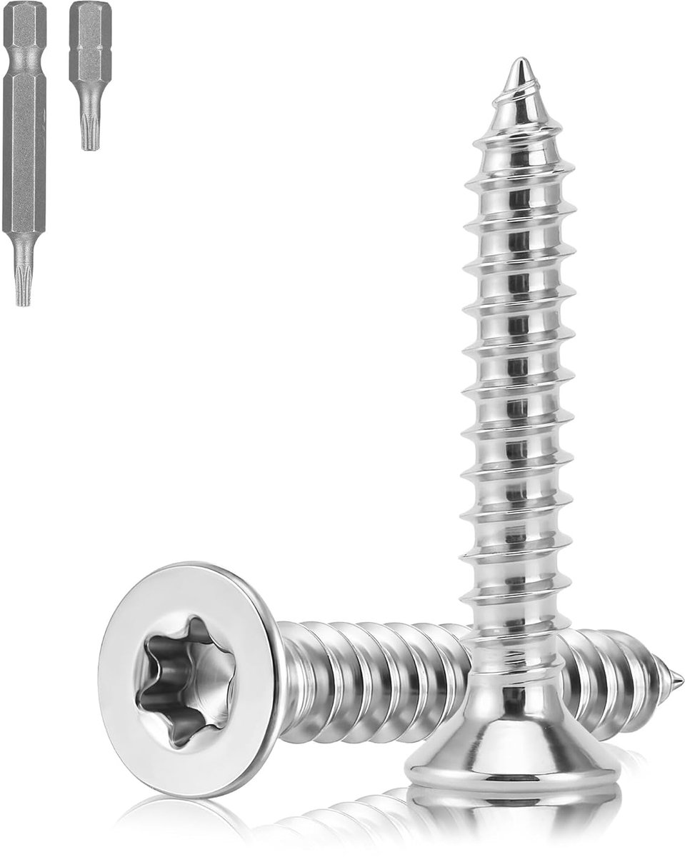 Houtschroeven, M3 x 20 mm, Torx, zelftappende schroeven, roestvrijstalen schroeven, houtschroeven, meubelreparatie, apparaten