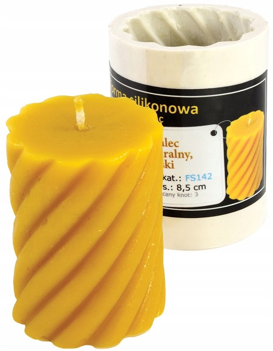 Siliconen Kaarsmal - Spiraal Cilinder 8,5 cm