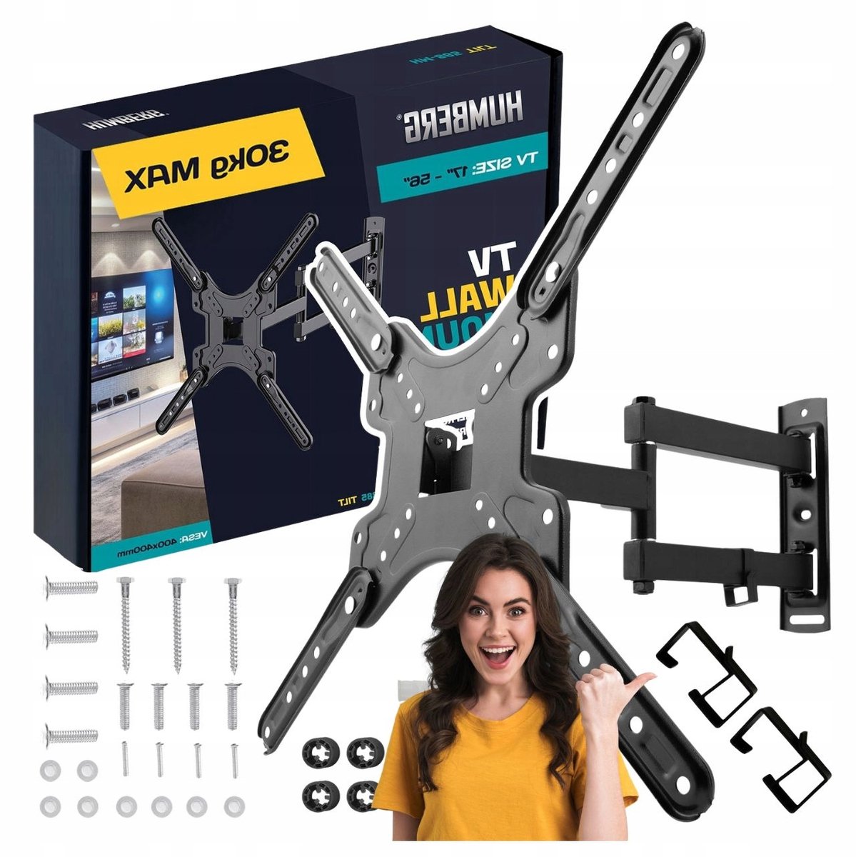 Universele Draaibare TV Muurbeugel 17-56 inch, 30 kg