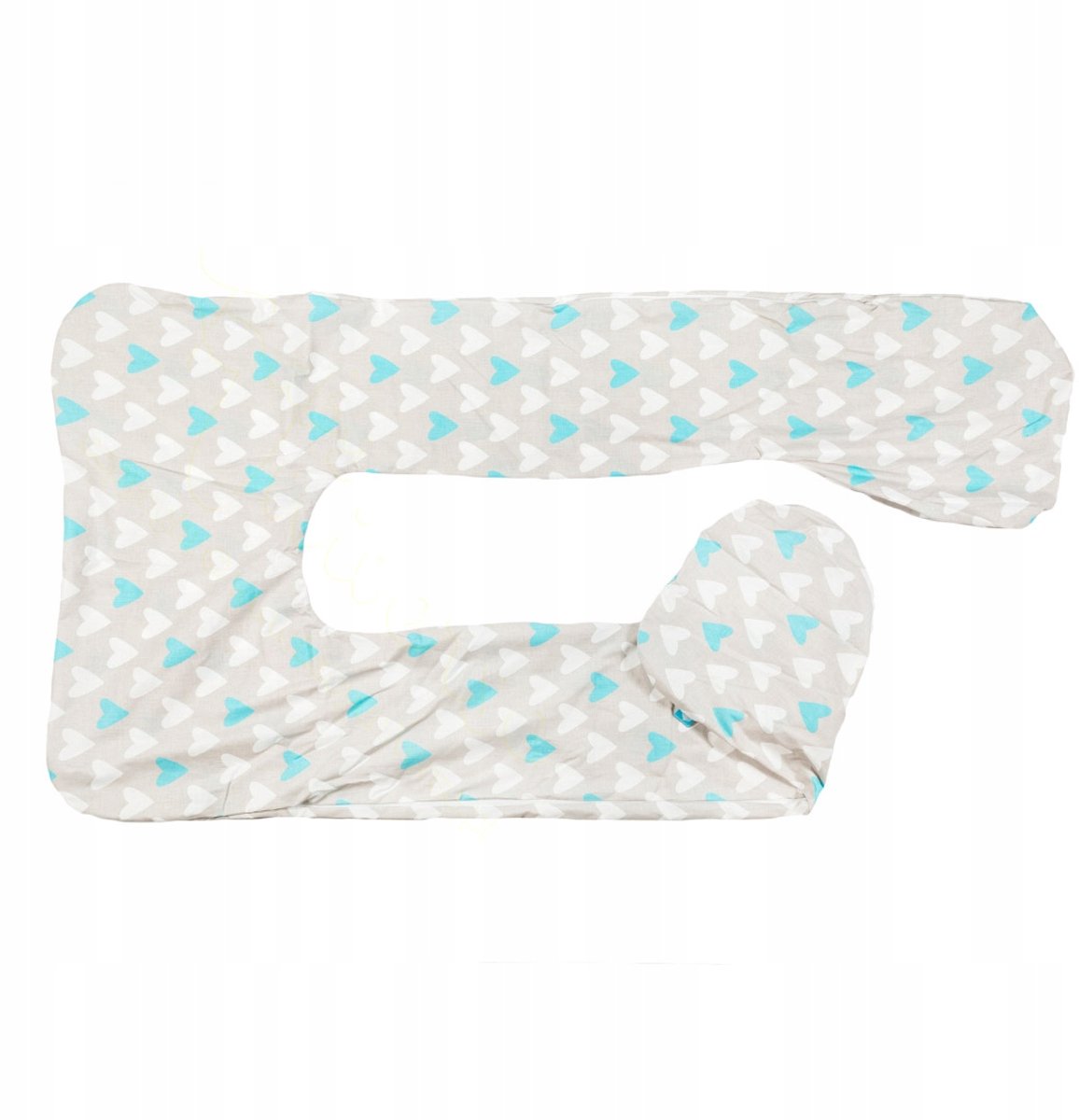 BabyUniverse U-vorm Kussenhoes - Turquoise Hartjes