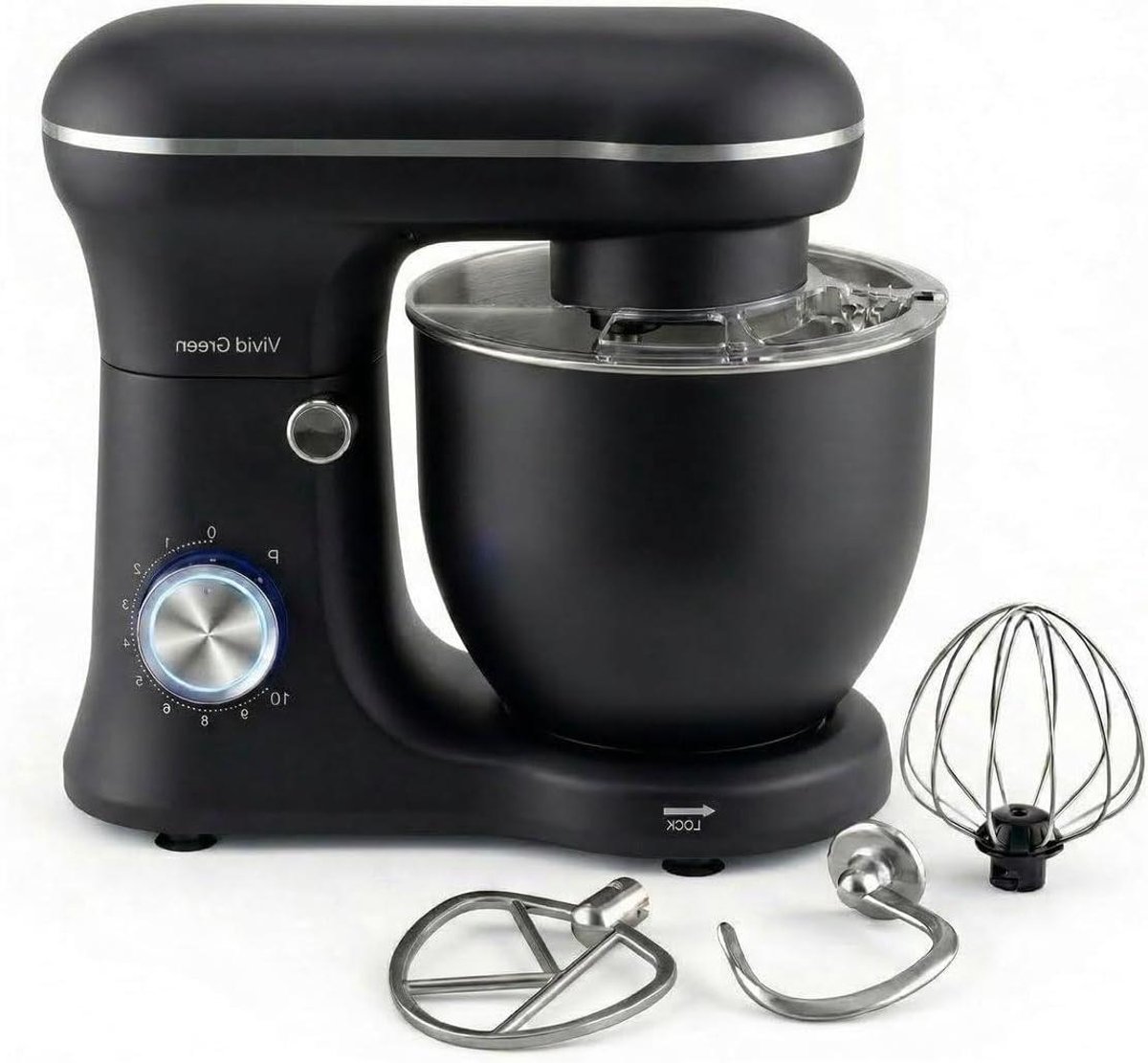 Keukenmachine - Mixer - Bakken en Koken - Krachtige 1500W Motor - 5L Kom - Matzwart
