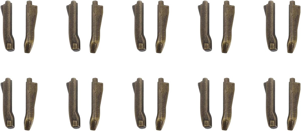 sourcing map Set van 10 reparatierepen met dubbele ritssluiting, 5 pennen voor jassen, mantels, tweeweg-scheiding, ritssluiting, bronskleurig