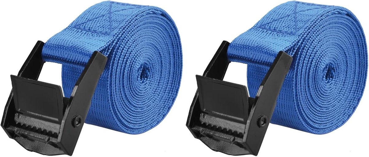 Spanriem 25 mm spanriem 2 of 4 stuks riem met persgesp voor motorfiets auto bagagebevestiging (2 m, A - blauw - 2 stuks)