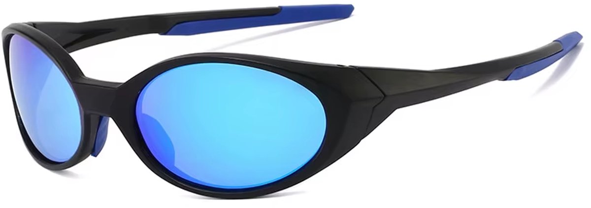 Hardloop Zonnebril - Zwart Frame - Blauwe Glazen - Gepolariseerd