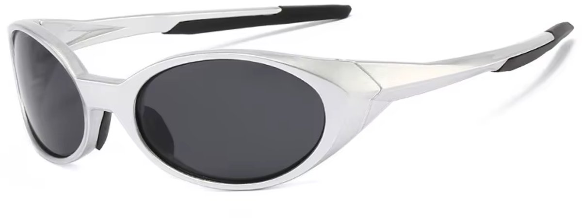 Hardloop Zonnebril - Zilver Frame - Zwarte Glazen - Gepolariseerd