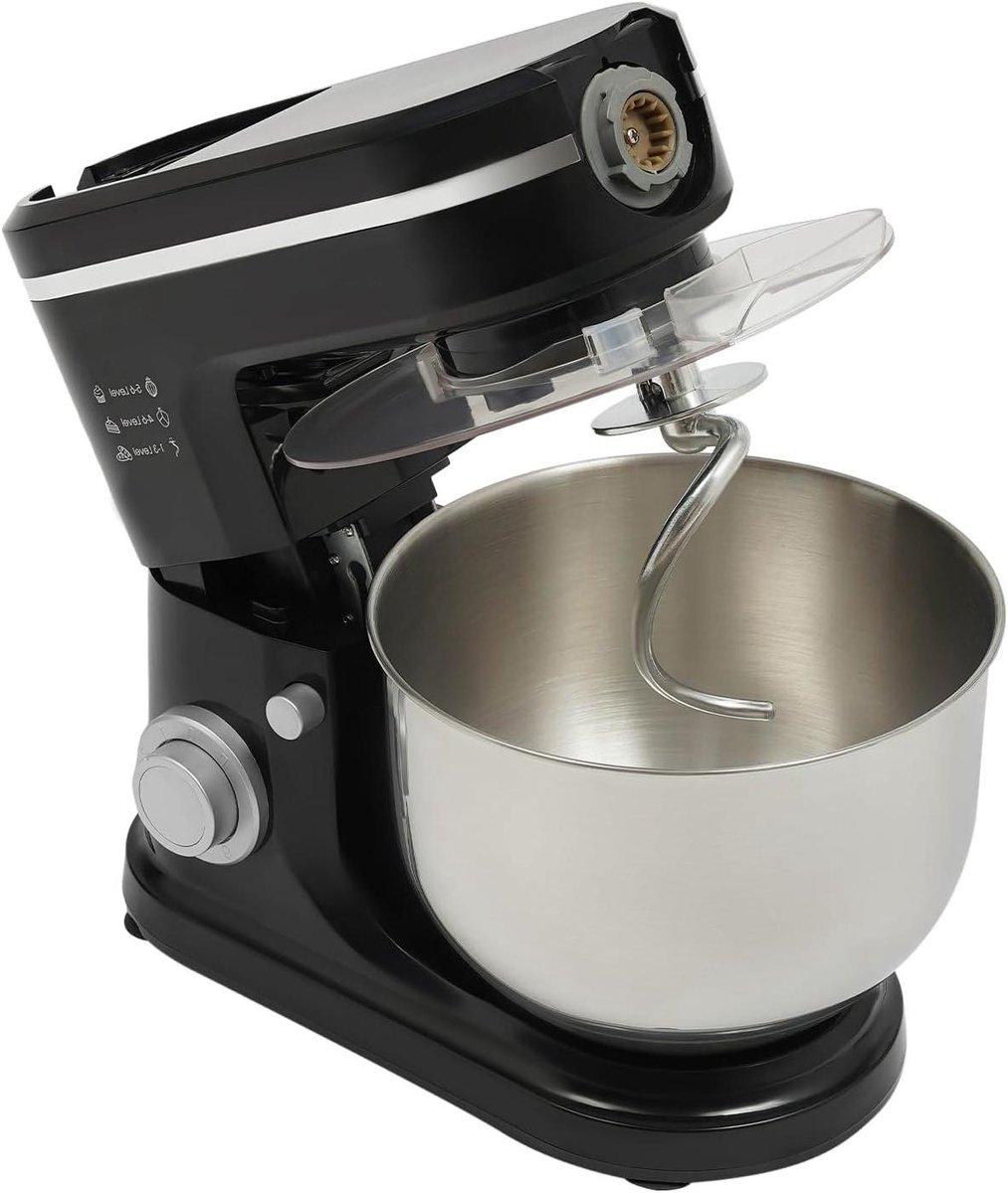 Keukenmachine Mixer - Deegmaker Sapcentrifuge - Bakken en Mixen - Krachtige 1500W Motor - 6 Liter Kom - Zwart