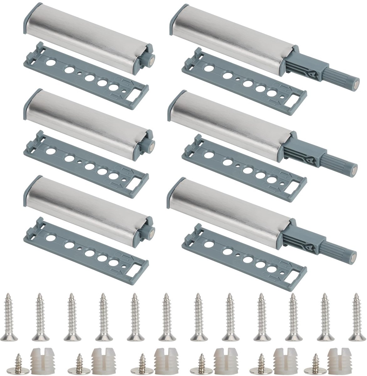 6 stuks draagbaarheid push-pull voor deuren, magneetsluiting voor kleine deuren, kan in de keuken, kleedkamer, slaapkamer worden gebruikt