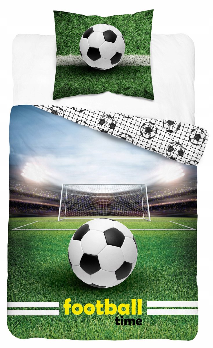 Kinderbeddengoed Voetbal 140x200cm Katoen met Fluorescerend Effect