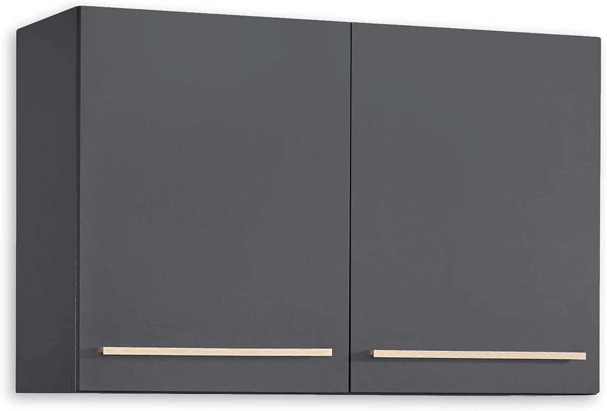 Moderne Keukenkast - Hangende Opberger - Keuken Organiseren - Veel Opbergruimte - 100 x 65 cm - Antraciet Eiken