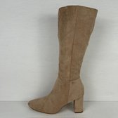 Elegante suèdine cowboylaarzen met hoge hak khaki Khaki / 37