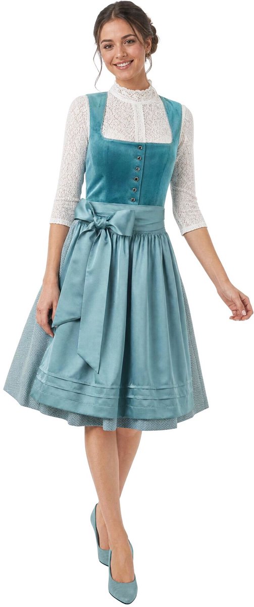 dressforfun Mini Dirndl Ronja - 34 - Lichtblauw - Verkleedkleding Oktoberfest - Duitse Jurk - Feestkleding - Klederdracht - Vrouwenkostuum - Feest - Partykleding