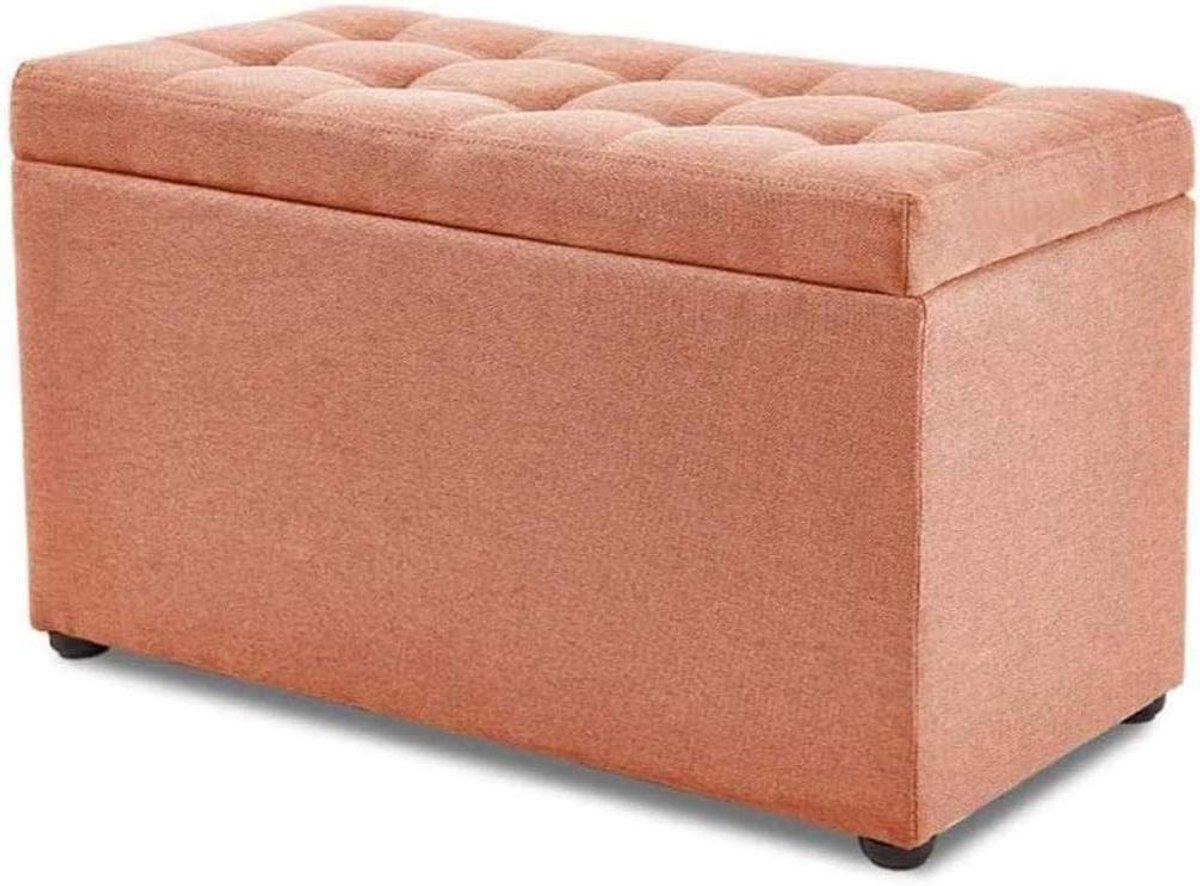 Opbergkruk - Voetenbank Poef - Spullen Opbergen - Verborgen Opbergruimte - 60x30x35cm - Oranje