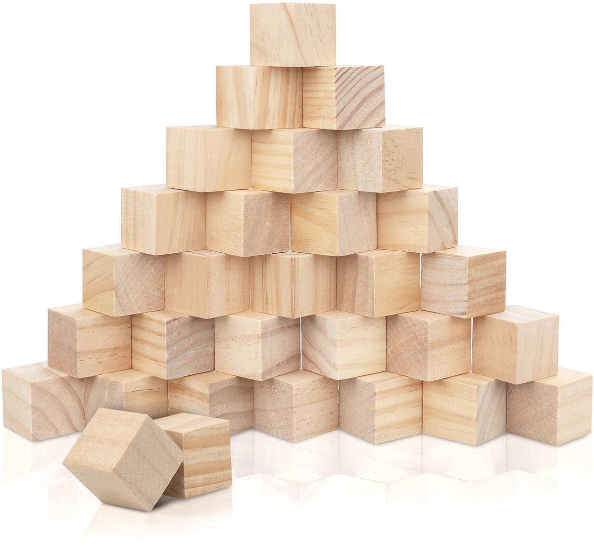 Houten dobbelstenen 30 stuks - 3 x 3 x 3 cm - onbehandeld - ideaal voor knutselen - SnelShoppen
