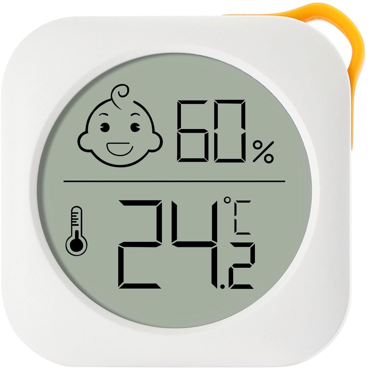 Digitale mini-thermo-hygrometer - LCD-thermometer - Met smiley-indicator - Ideaal voor babykamer - SnelShoppen