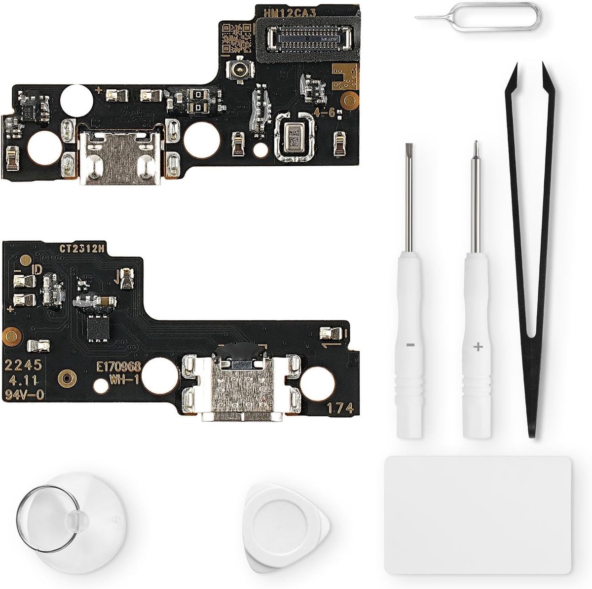 Vervanging voor Xiaomi Redmi 12C oplaadpoort USB-oplaadaansluiting microfoon hoofdtelefoonaansluiting met reparatieset