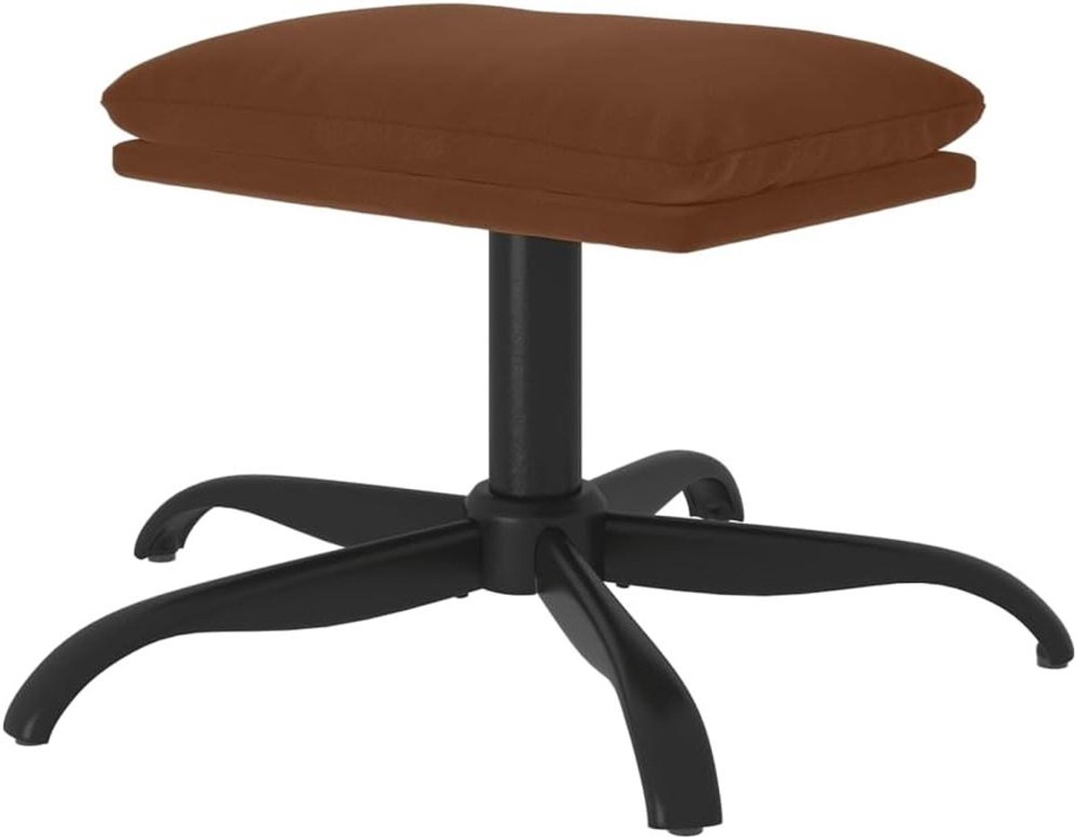 Voetenbank - Poef kruk - Voeten rusten - Microvezel stof - 60x60x39 cm - Bruin