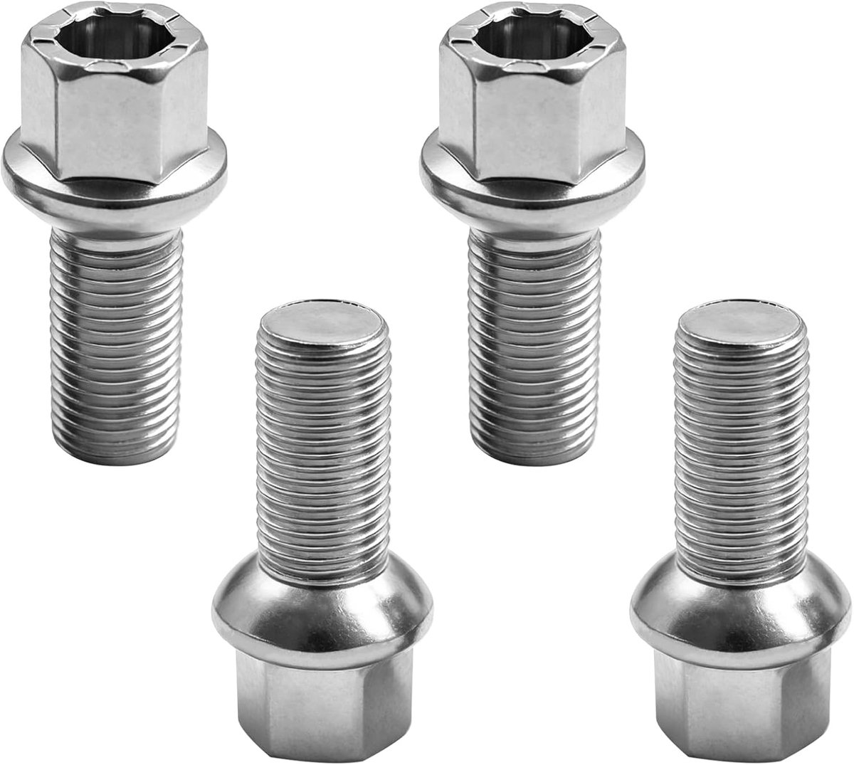 Bouten M14 x 1,5 x 27 mm, SW17 wielbouten met kogelbundel, wielbouten van gelegeerd staal, wielbouten M14 x 1,5 met kogelband, wielschroef compatibel met VW, Golf, Bora, Sharan
