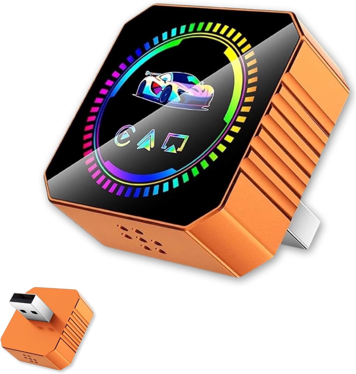 Carplay dongle 4-in-1 - draadloos - schermspiegeling - automatisch verbinden met smartphone - SnelShoppen