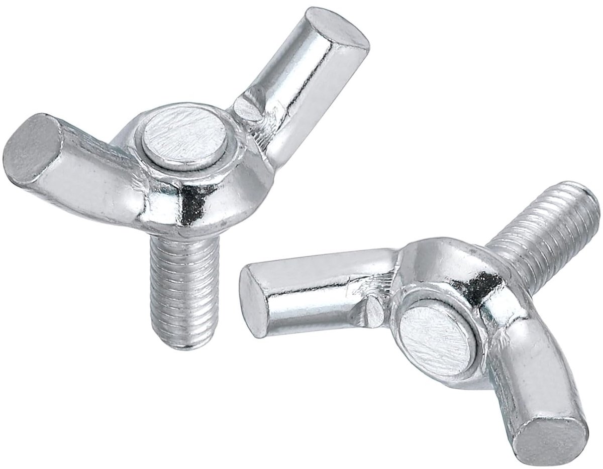 5 stuks M4 x 10 mm bouten met vleugelschroeven, handschroeven met vleugelbouten, vlinderschroeven van koolstofstaal