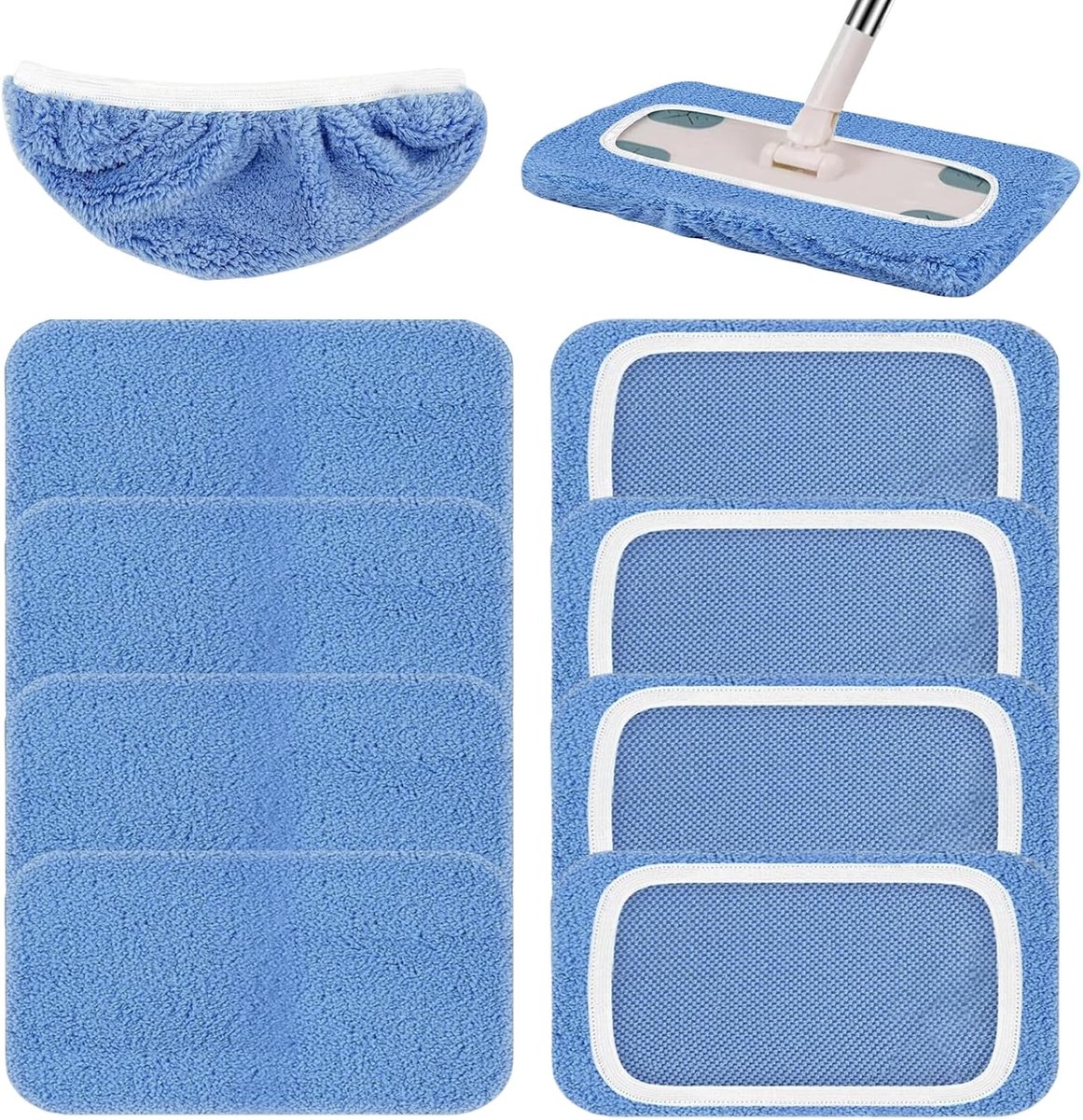 10 stuks vloerdoeken droog voor Swiffer vloerwissers, nat, super absorberend, droog/vochtige vloerdoeken, herbruikbare microvezeldoek, wasbare dweilovertrek (zonder vloerwisser)