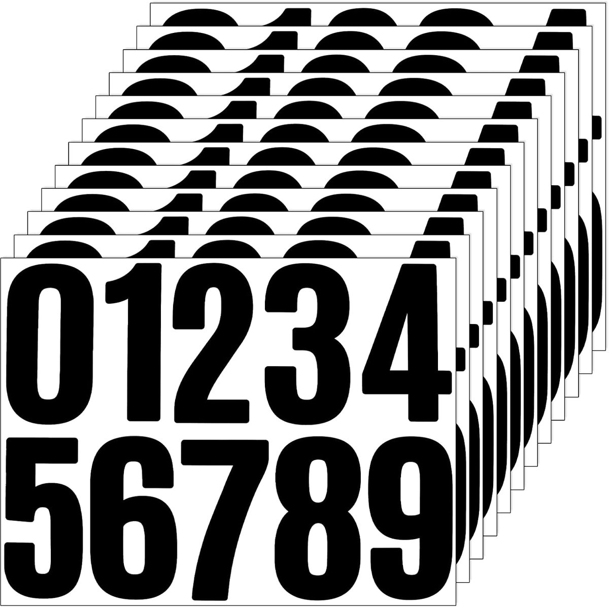 120 stuks grote aantalstickers, 10,5 cm brievenbusnummerstickers, vinyl waterdichte nummerstickers voor brievenbusauto's, appartementdeur adres, 12 vellen zwart