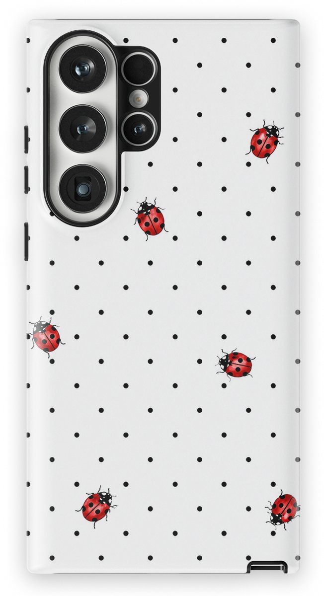 DripCase Hoesje met Lieveheersbeestjes voor Samsung Galaxy S23 Ultra | Opvallende print | Magnetisch Opladen | 2-in-1 Ontwerp | Bugs Life hoesje Samsung Galaxy S23 Ultra Ladybug Dots