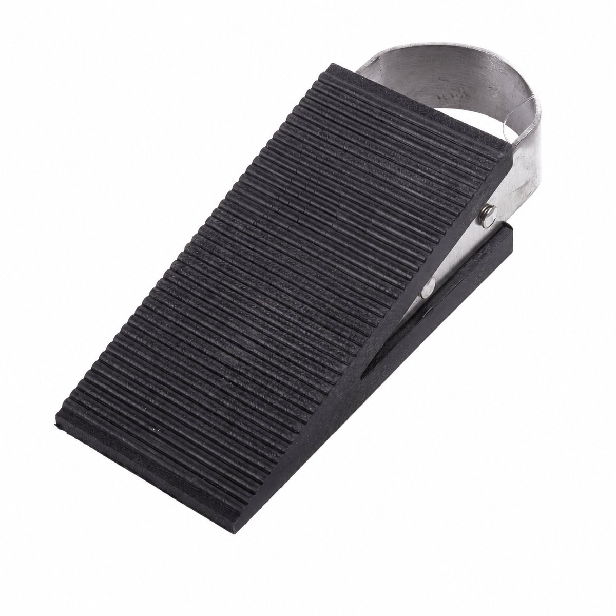 Deurstopper Wig - RVS en Rubber - Antislip - 12,5 cm - Zwart