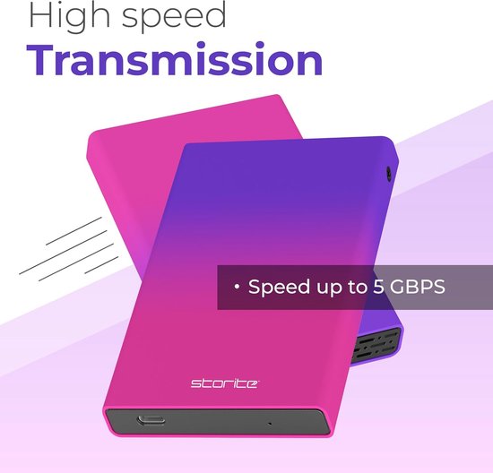 Externe harde schijf - Draagbare opslag - Bestanden opslaan - Plug and play - 320 GB - Meerkleurig — afbeelding 4
