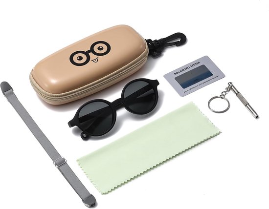 Zonnebril Baby - Kinderzonnebril Peuter - Oogbescherming Zonnig - Gepolariseerd UV400 - 0-36 Maanden - Zwart Grijs — afbeelding 5