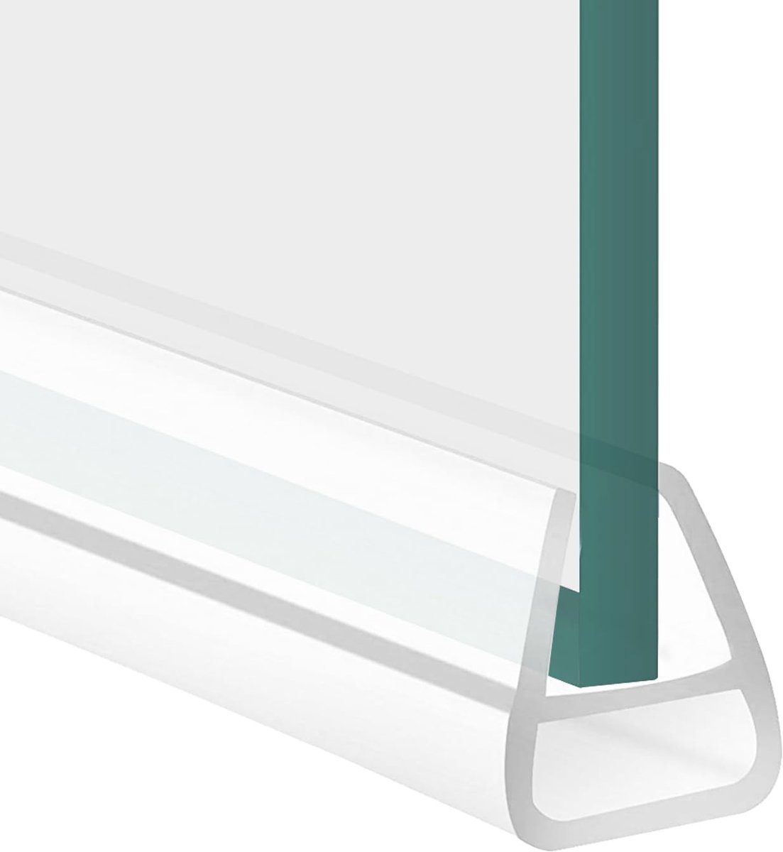 glasafdichting, afdichting voor badkamerdeuren, U-vormig, transparant, 200 cm, voor douchewanden en andere glasdelen tussen 10 mm dik glas (voor 6 mm glasdikte)