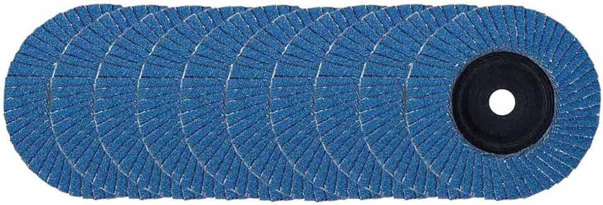 Lamellenschijven ø 76 mm x 10 mm Waaierschijven Korrel 120 voor metaal, staal & hout | Bladschijven voor slijpmachine, lamellenrol voor roestvrij staal en hout