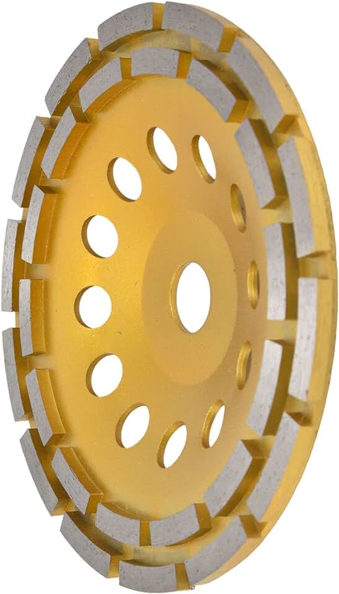 Cup Wheel, Dubbele Rij Diamond Grinding Cup Wheel voor Beton Graniet Steen Cement Marmer, Afgesneden, Schurende Doorslijpschijven (180mm)