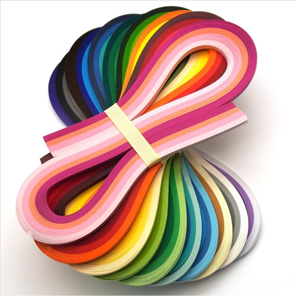 Dikke meerkleurige quilling strips set, 160+ GSM, 40 kleuren, 10 thema's, 800 strips, 54cm lengte QP540C40H-10 breedte 10 mm (0,39 inch)