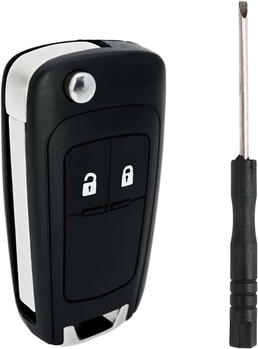 2 toetsen, compatibel met 2008-2018, Opel Astra Corsa, Meriva, Insignia, afstandsbediening, incl. 1 x mini-schroevendraaier
