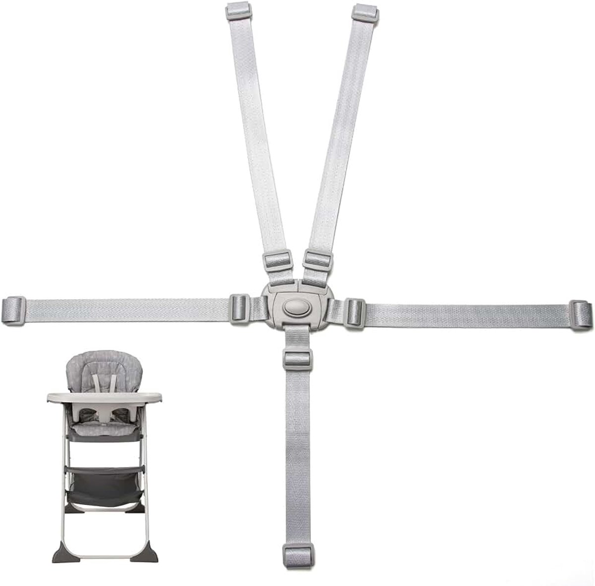 Veiligheidsgordel voor kinderwagen, 5-punts veiligheidsgordel voor kinderstoelen, kinderwagen, voor grote kinderwagens en eten in de open lucht, reisaccessoires