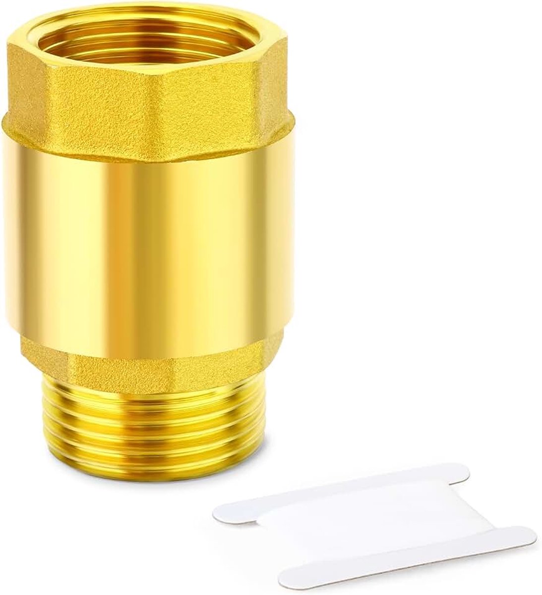 1 stuk messing terugslagklep, 3/4" BSP-schroefdraad vrouwelijk en mannelijk inline-kleppen waterterugstroombeveiliging