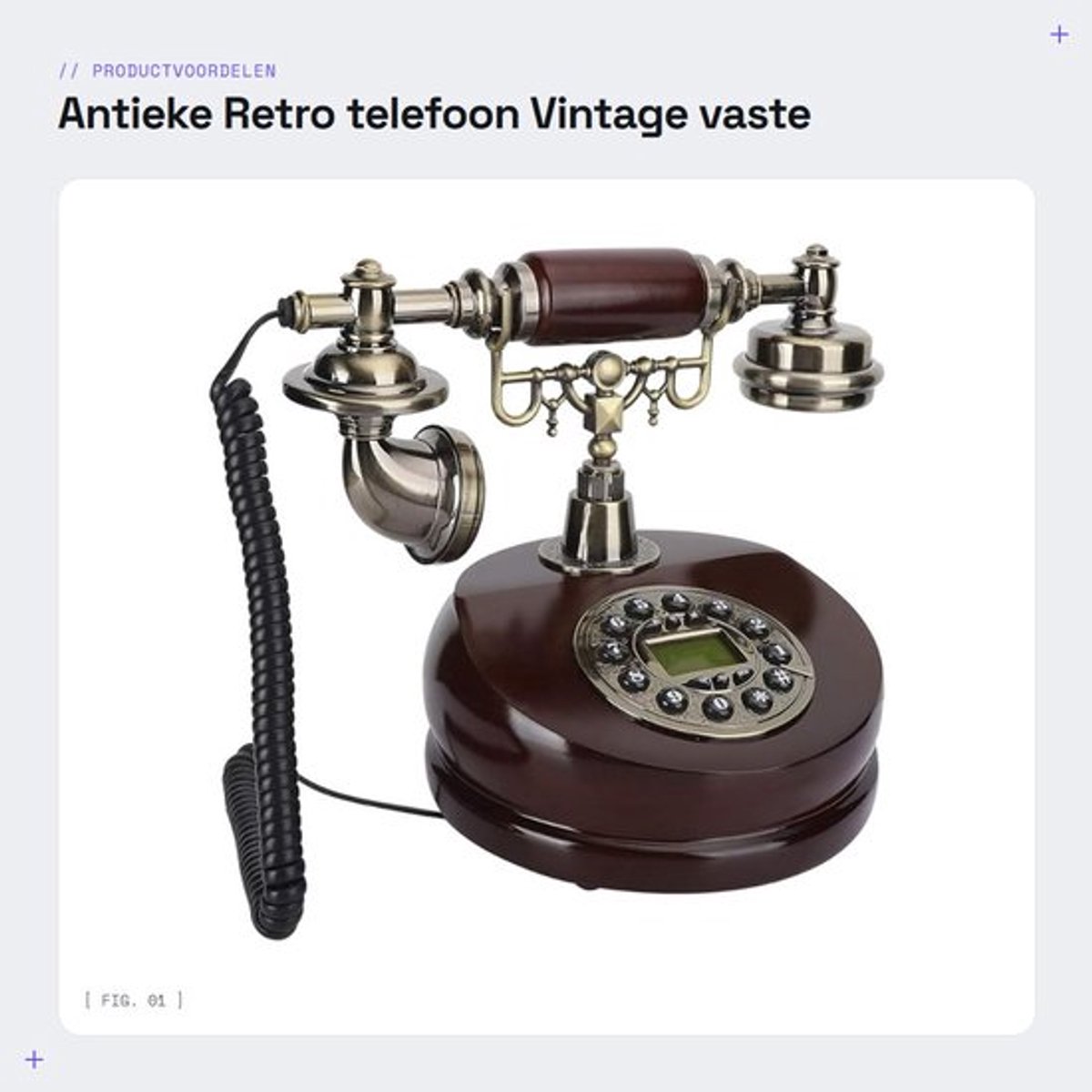 Retro Telefoon - Antieke Hars Telefoon - Vaste Lijn Telefoon - Vintage Telefoon - Dual Purpose Telefoon - Decoratieve Telefoon