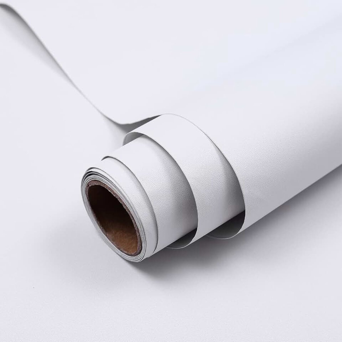 Behang, meubelsticker, verwijderbare pel en plak, vinylfilm kleefachterkant plastic voor wand plankvoering, tafels deuren en woonkamer, matwit, 60 x 600 cm