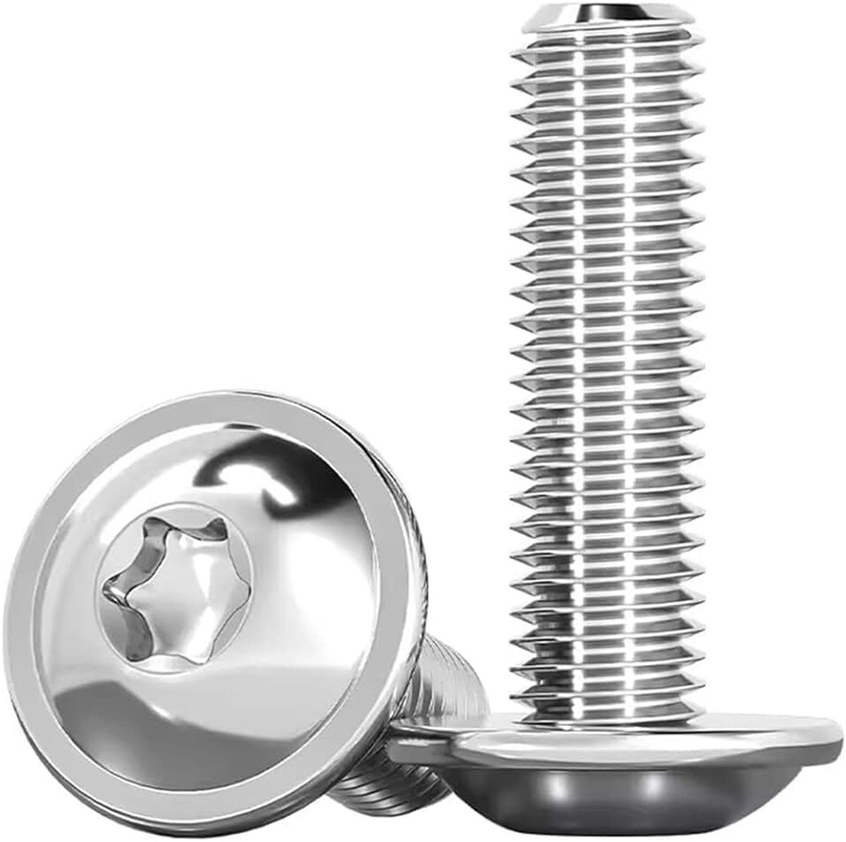 M5 kogelkop, Torx-schroeven M5 x 25 mm lenskop met flens ISO 7380-2 roestvrijstalen mechanische bout A2 V2A volledige schroefdraad, 20 stuks