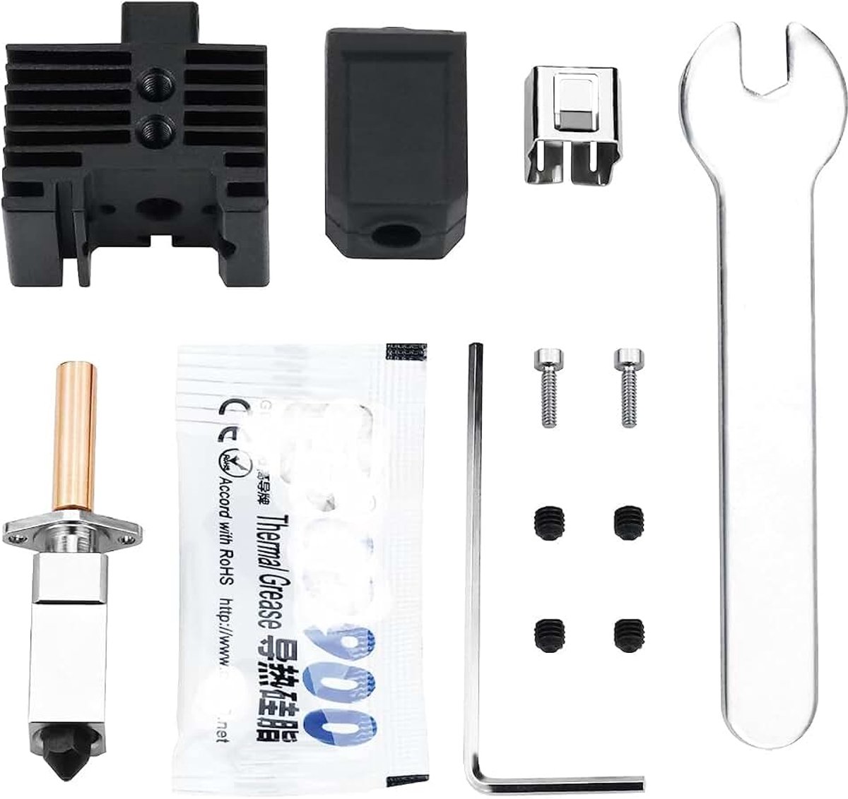 TZ2.0 bimetalen heatbreak hotend met gecoat koper verwarmingsblok, siliconen sok, hoge temperatuur, compatibel met Bambulab X1 Carbon X1-Carbon Combo P1P 3D-printer